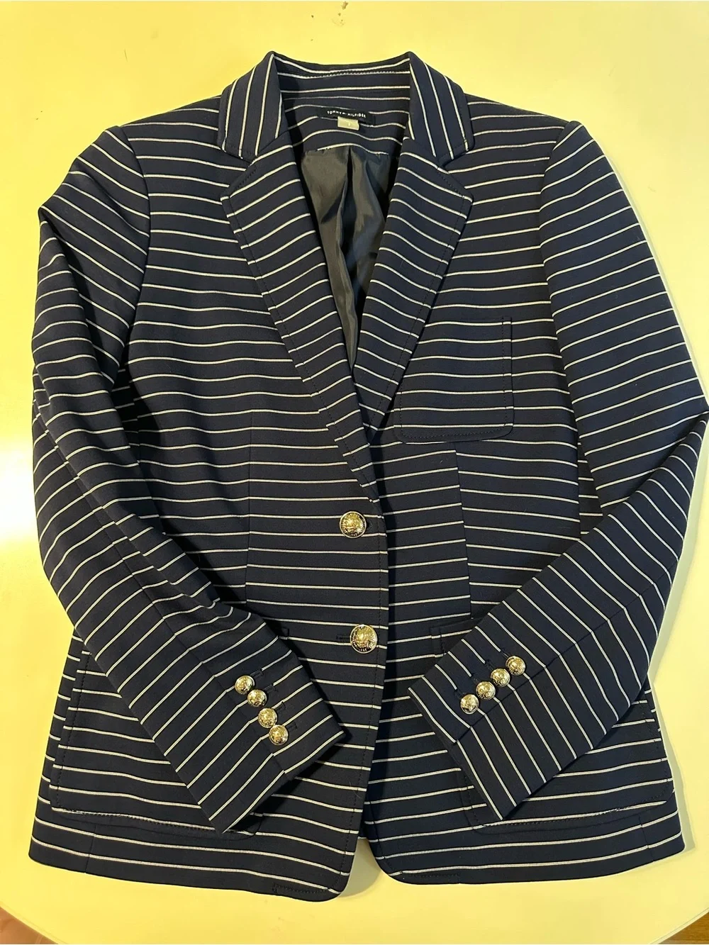 Tommy Hilfiger Navy and White Striped Blazer